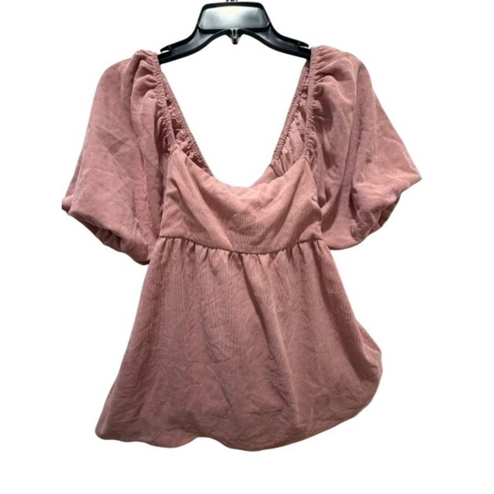 Blue Rain Altard State Pink Corduroy Mini Dress Puff Sleeve Cottagecore Medium